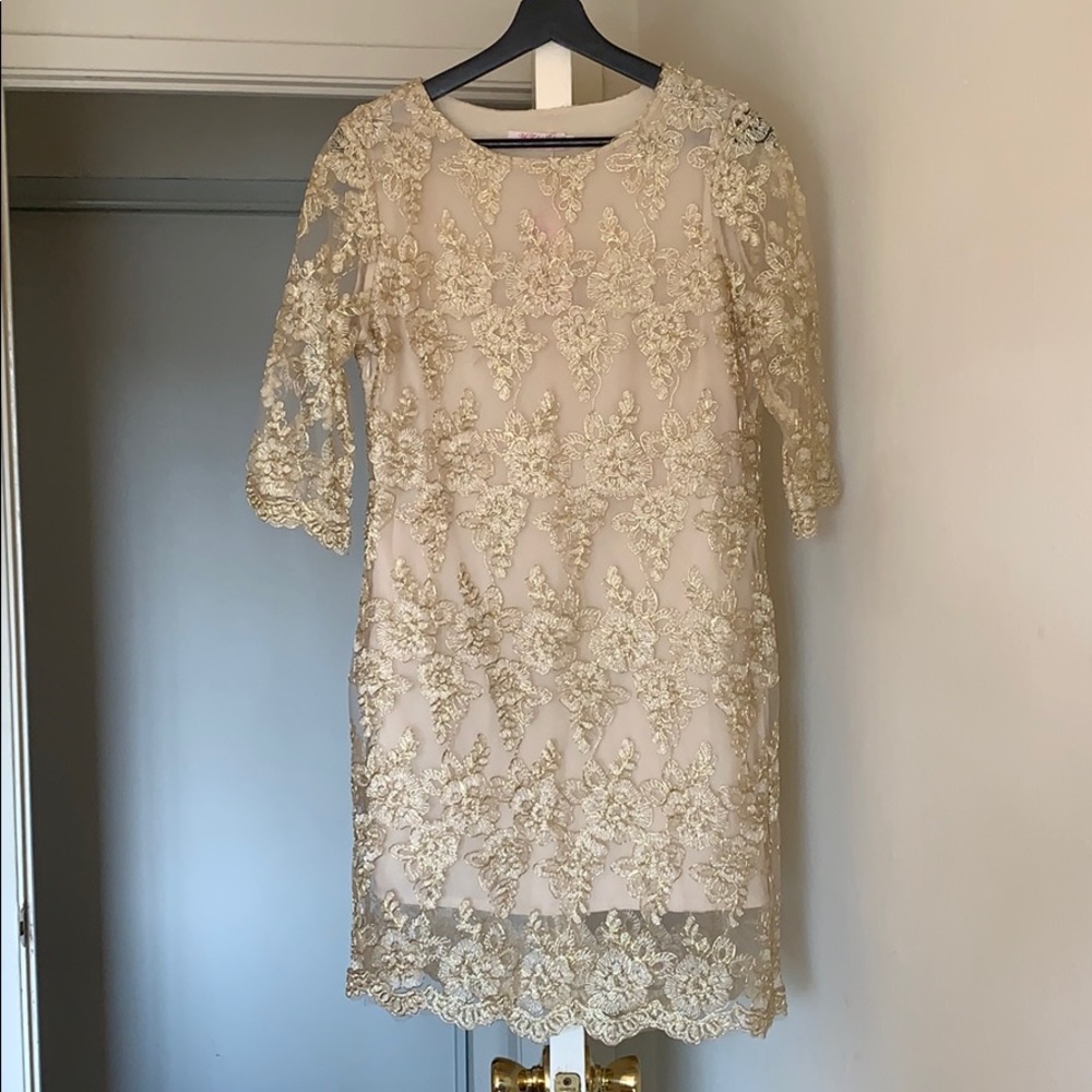 Champagne Lace Dress